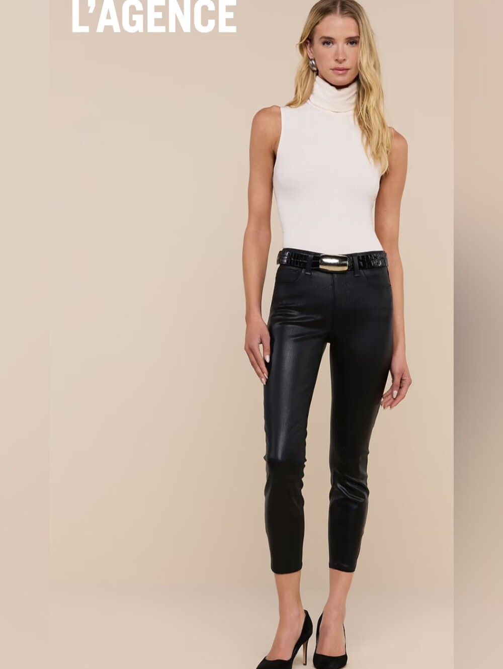L'AGENCE Women's Skinny Sz 29 High Rise Dark Wash Black Denim Stretch 5-Pocket